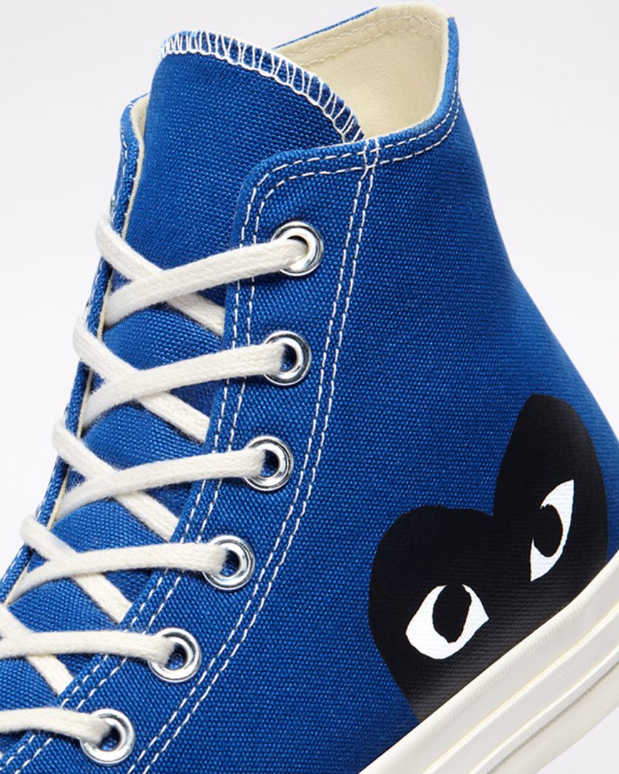 Tenisi Inalti Barbati Converse x Comme des Garçons PLAY Chuck 70 Albastri Negrii | RO WUCVO279